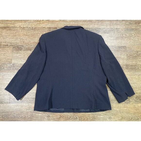 Talbots 3 Button Blazer Navy Blue Jacket Pockets Shoulder Pads Size 18 - Picture 9 of 9